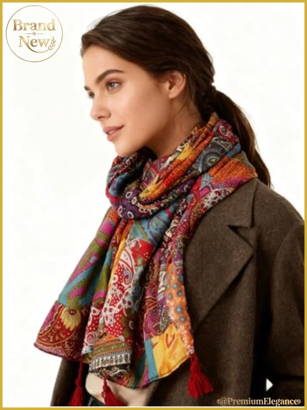 Soft Lightweight Boho Polyester Scarf Shawl Wrap 70 x 35 Inches